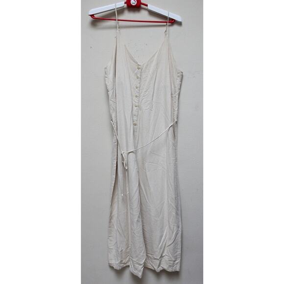 Ozma Cream Cypress Silk Noil Button Down Jumpsuit Size XS - Picture 2 of 6